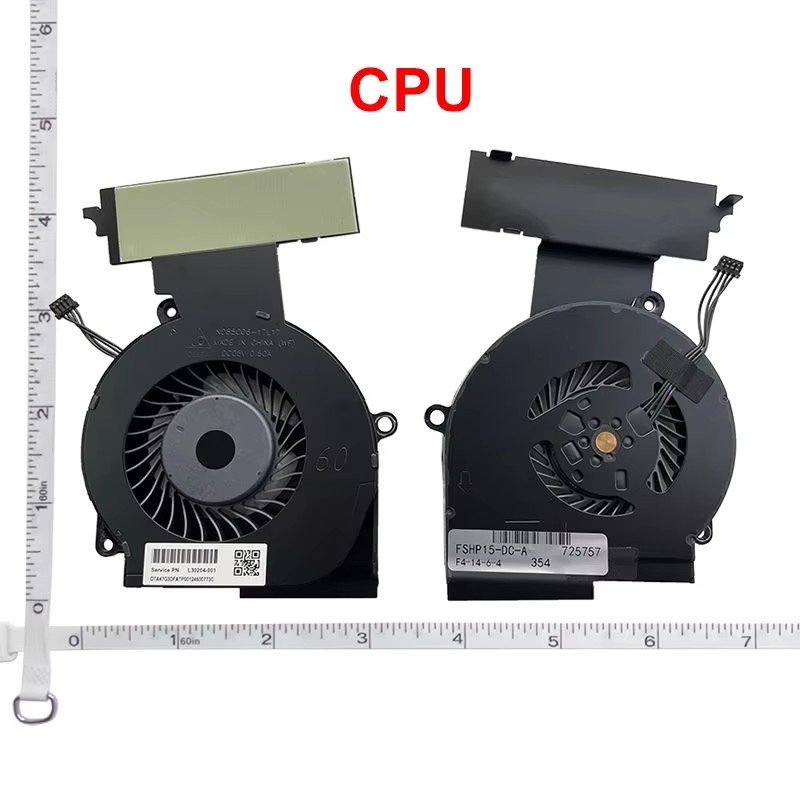 Laptop cpu gpu kylfläkt för hp omen 4 pro 15- dc tpn -q211 15-dc0011nr 15-dc0025ca l30203-001 l30204-001: Grå