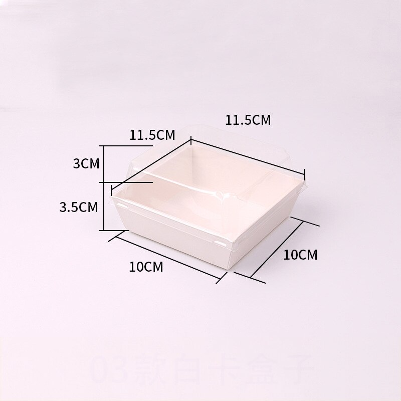 10pcs Rectangular/Square Kraft Paper Box Sandwich Wrapping Boxes With Plastic Clear Lids Cake Bread Snack Bakery Food Packing: 5