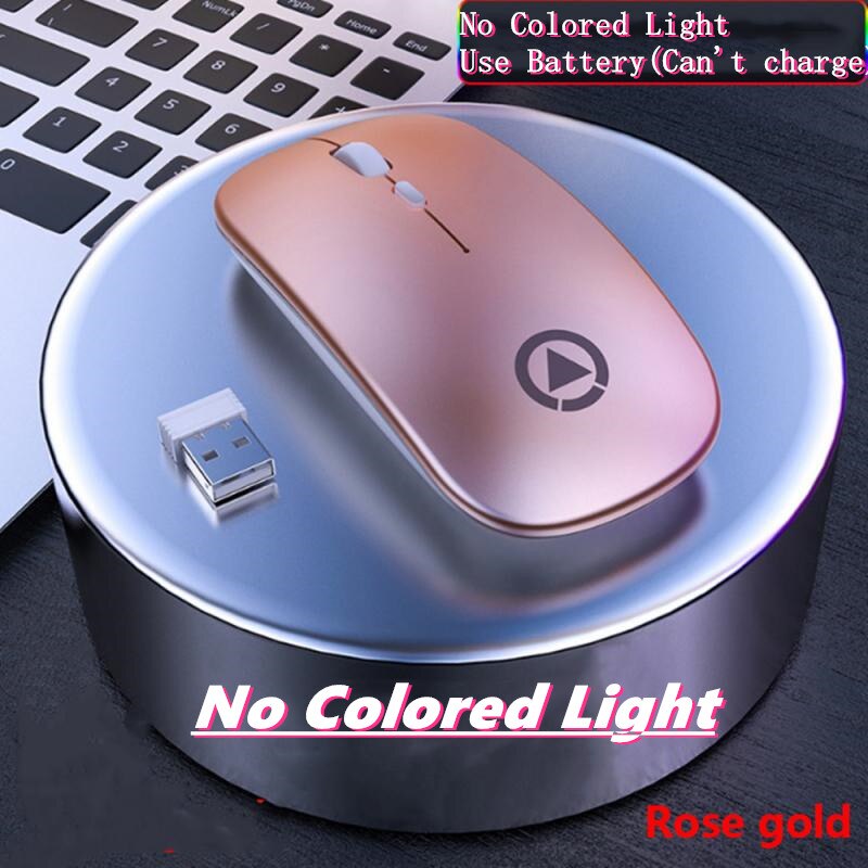 Ratón inalámbrico con batería ergonómica para PC, Mouse óptico con USB, Mini ratones silenciosos, silencioso para ordenador portátil de 2,4 Ghz: Rosa