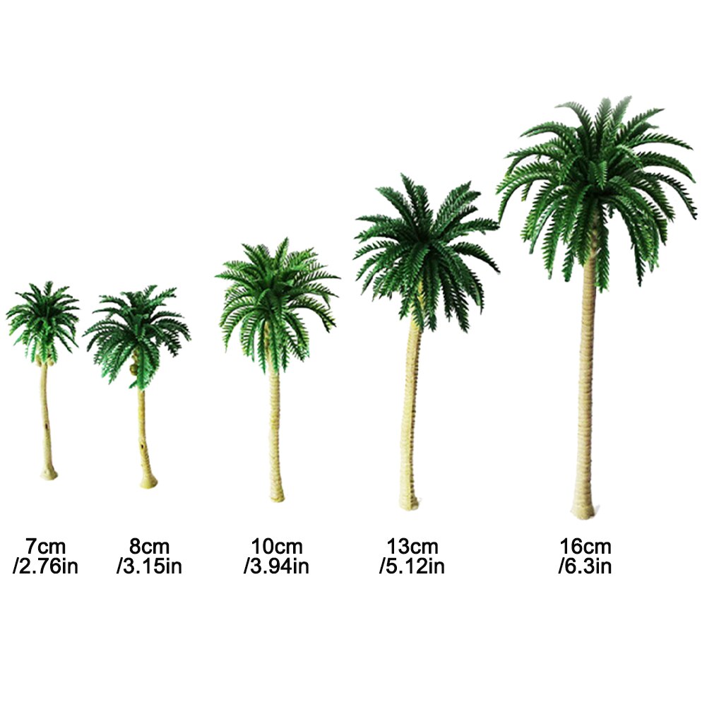 DIY Building Decor Diorama Architectural Model Realistic Sand Table Simulation Coconut Tree Train Scenery Miniature Landscape
