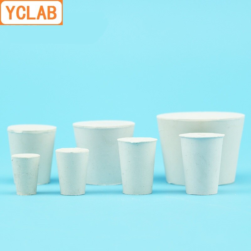 Yclab 5 kpl 1#  kumitulppa valkoinen lasi-pulloon yläläpimitta 19mm *  alempi halkaisija 14mm laboratorio kemia laitteet