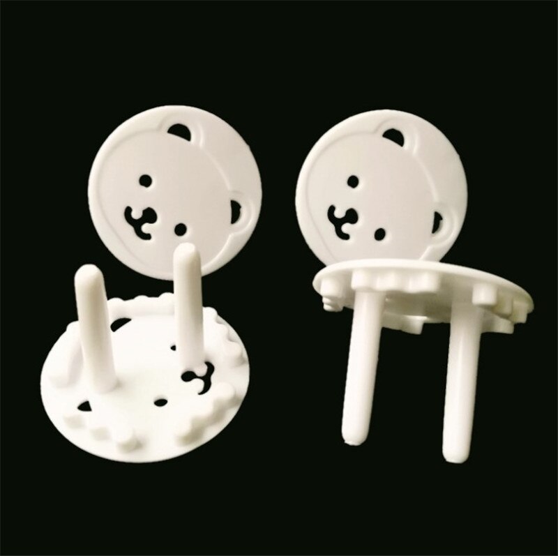 5/10pcs Bear EU Stopcontact Stopcontact Baby Kids Kind Veiligheid Guard Bescherming Anti Elektrische Shock Stekkers protector Cover: 5pcs white