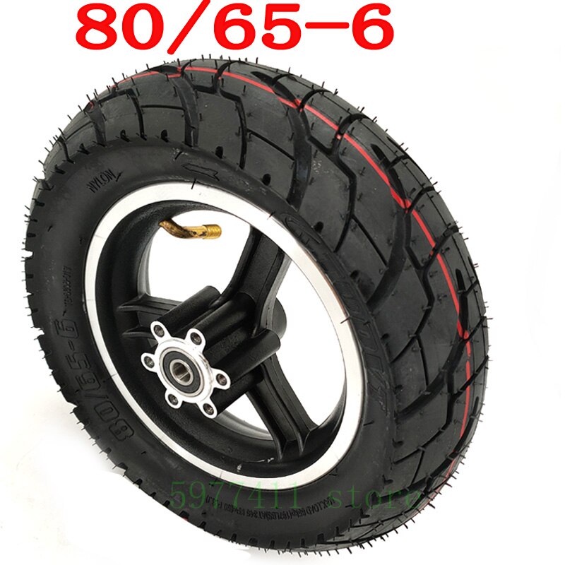 10 pouces 10x3.0 pneu 80 / 65-6 pneu + moyeu de roue scooter électrique chambre à air pliant vélo épaissi résistant à l'usure pièces de pneu