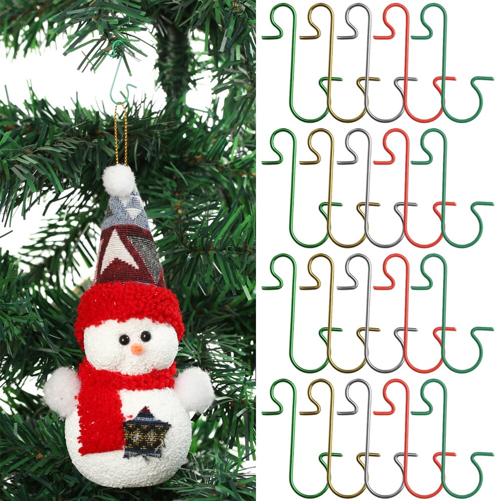 10 Stuks Kerst Snuisterij Ornament Haken S-Vormige Haken Metalen Hanger Mini Rvs Haken Voor Opknoping Xmas boom Decor