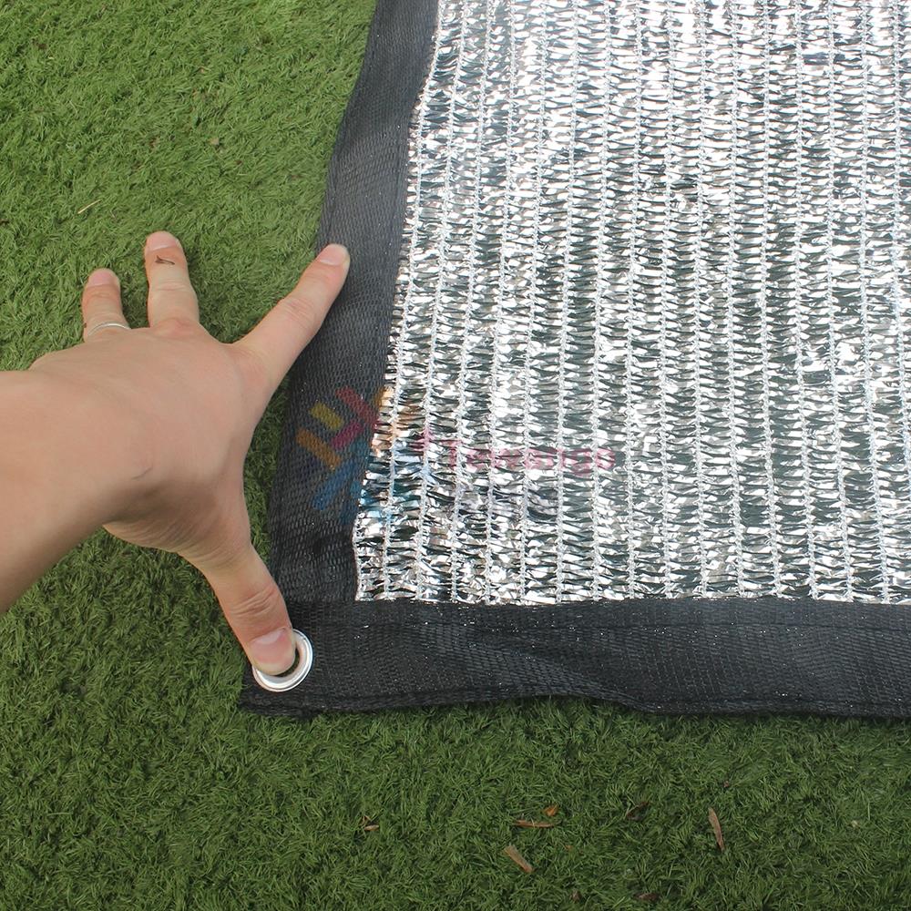 Tewango Reflective Aluminum Shade Cloth With Reinforcing Binding Mounted Grommets Pets Cars Shade Net 2x4M