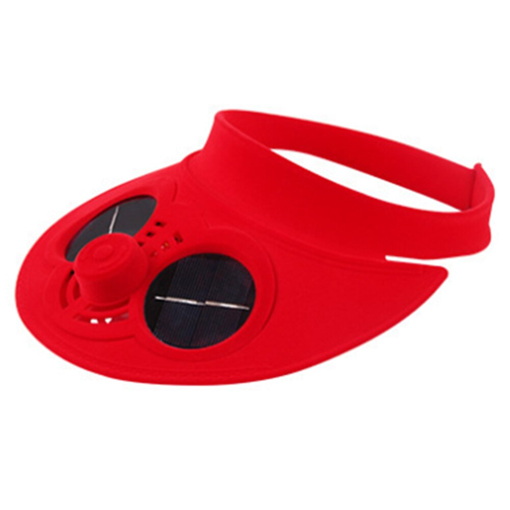 Zonne-energie Zon Baseball Hoeden Met Koelventilator Vrouwen Mannen Zomer Camping Vissen Baseball Cap Met Solar Power Cooling Fan: Rood