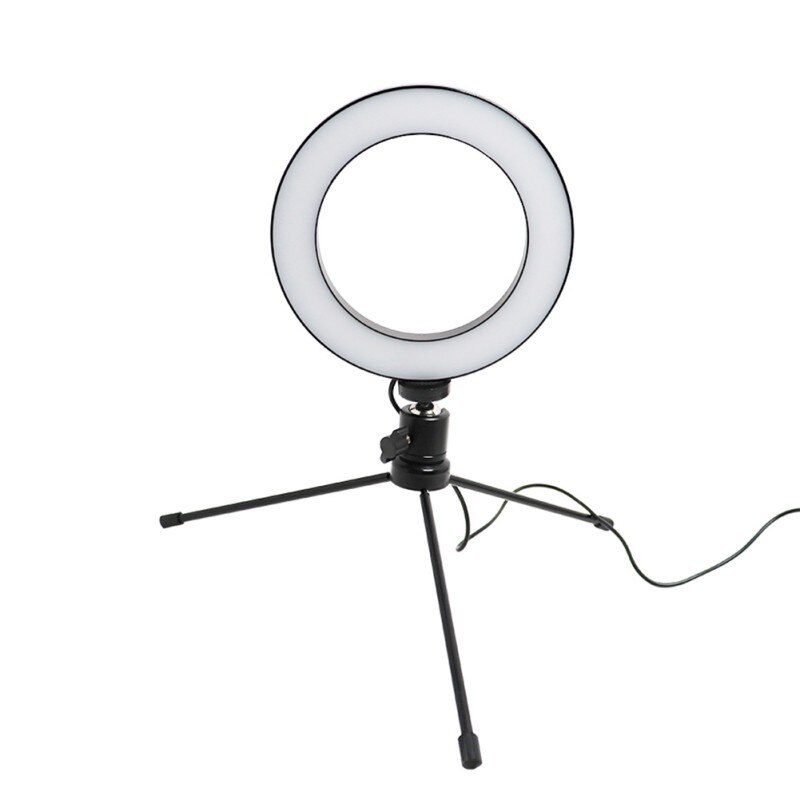 6 Inch led ring light photo ring lamp adjustable 3200-5600 K photographic self-timer video tape mini tripod USB plug