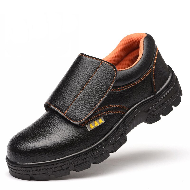Vinterstøvler til mænd med lav top, skridsikker anti-smashende sikkerhedssko med velcro velcro varmestøvler zapatos de hombre  d1420