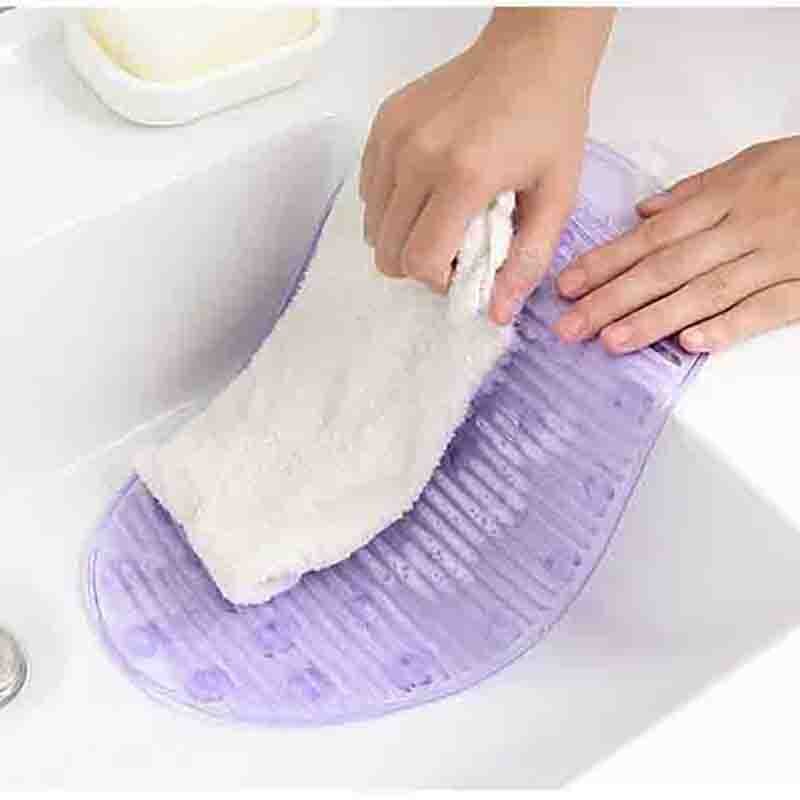 Mini prancha de lavar roupa, dobrável, em silicone oval colorido, para banheiro