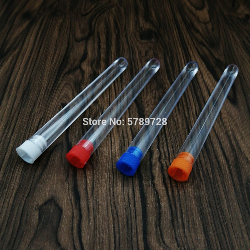 10Pcs 15x150mm School Lab Supplies,Clear Plastic Test Tubes Vials With Color Caps, Empty Scented tea Tubes,bridal shower