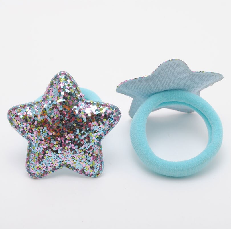 Purpurina, lote de 2 unidades de accesorios para el cabello para niñas pequeñas, cintas elásticas para el pelo para niños, goma para el pelo de para niños: Aqua Hair Scrunchies