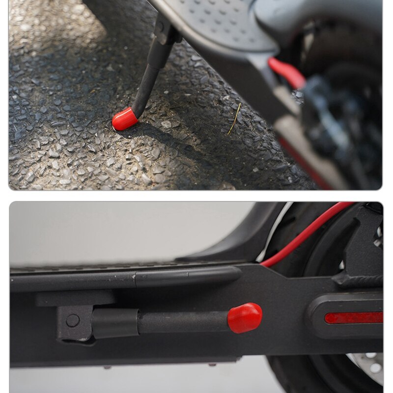 Funda de soporte de pie para patinete eléctrico, cubierta de silicona para Millet M365 Pro Ninebot Es2/Es4, color rojo y negro, 2 uds.