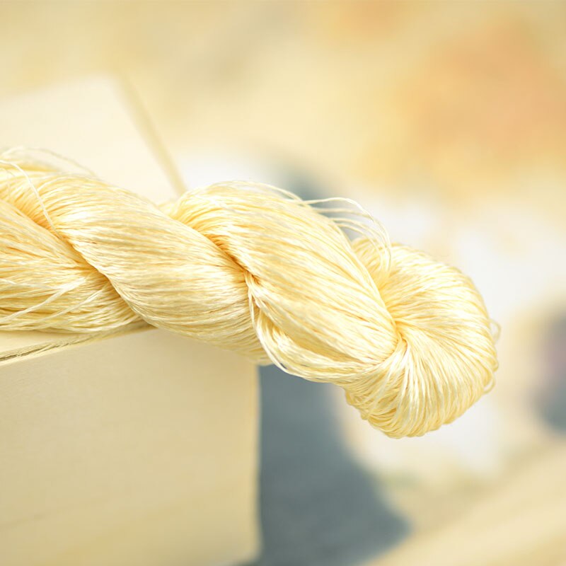 1 pièces/400m fil à broder en soie/100% fil de soie/broderie à la main point de croix/jaune doré/9 couleurs dégradé: 1
