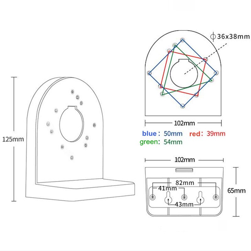 L Type ABS Universal Dome CCTV Camera Stand Wall Mount Bracket Right Angle Holder With Screws For Security Surveillance Camera