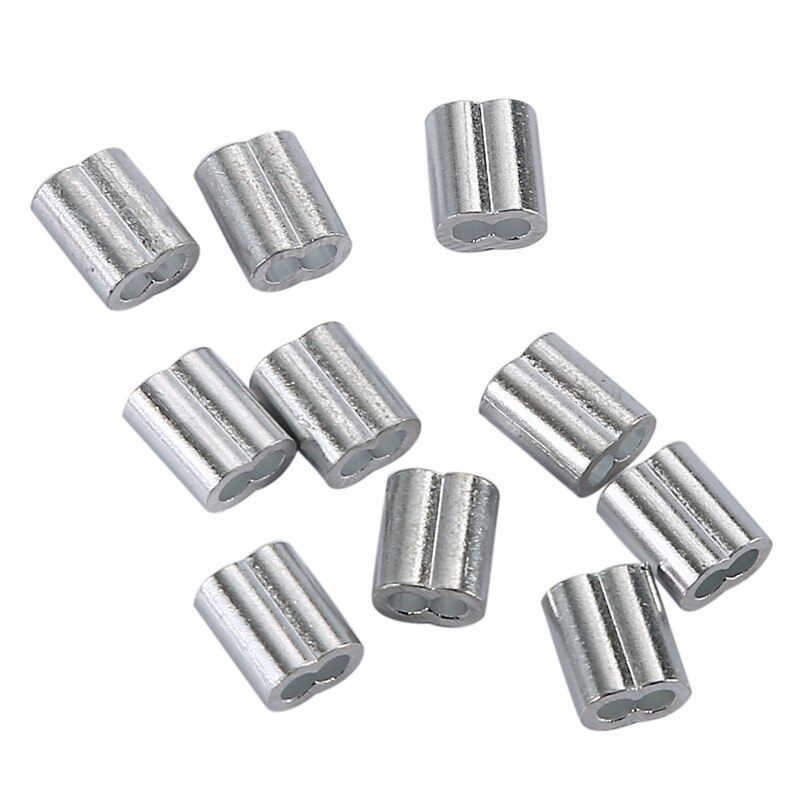 SHGO -225Pcs M2 / 3/4 / 5 Stainless Steel Thimble and 6-Size Aluminum Crimping Loop Sleeve Assortment Kit for 1/16 inch - 3/1