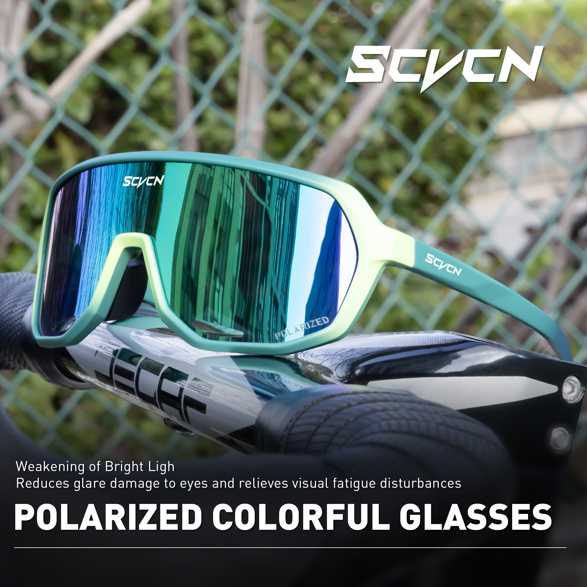 SCVCN Polarized Sunglasses for Driving Cycling Glasses Bicycle Mountain Bike Men Women UV400 Casual Glasses: Gold