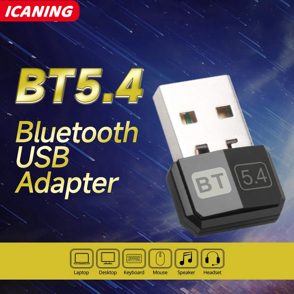 Adattatore dongle USB ricevitore Bluetooth 5.4 per PC Trasmettitore audio mouse wireless Driver Bluetooth 5.0 gratuito per Win 10/11