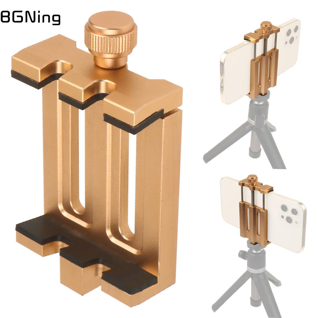 Aluminum Adjustable Lock Phone Holder Horizontal Vertical Clamp 6inch Mobile Clip w/ 1/4 Hole Selfie Stick Tripod Mount Bracket