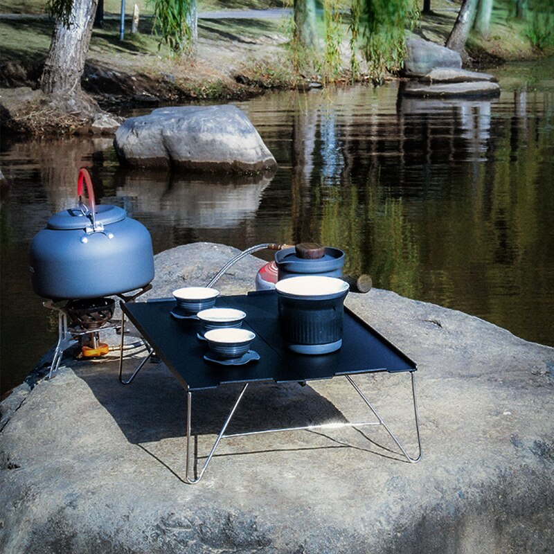 Mini Faltbare Camping Tisch Aluminium Legierung Picknick Tisch Ultraleicht draussen Tee Tisch Möbel für Camping Wandern Picknick
