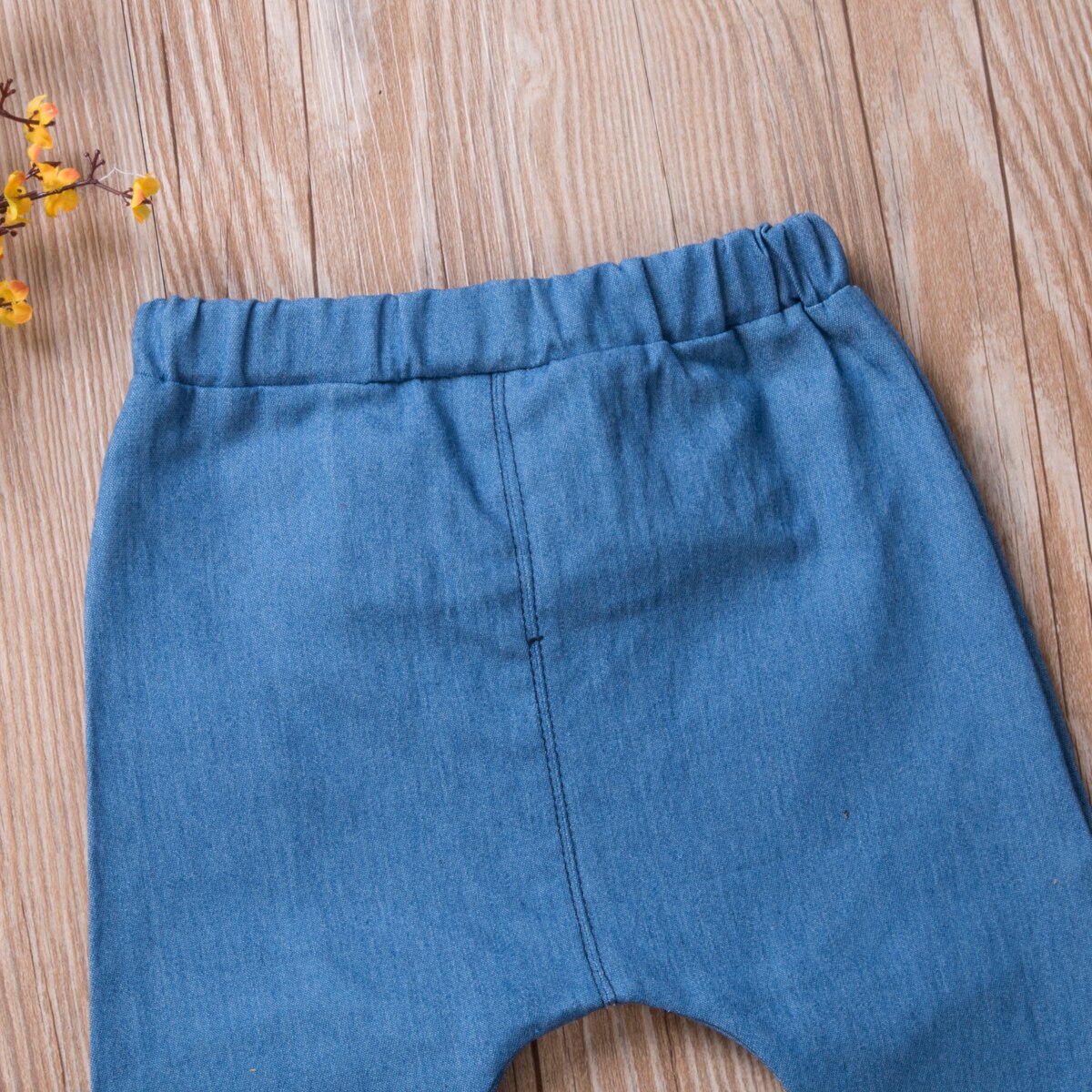 Baby Boy Girls Denim Harem Pants 0-3Y Toddler Kid Bear Sweatpant Joggers Elastic Bottoms Trousers Jeans