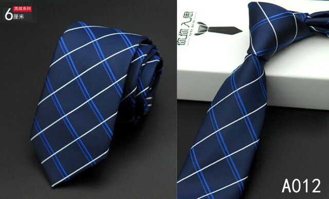 Mens Silk Tie Navy Blue Yellow Striped Slim Necktie 6cm Business Wedding Gravatas Luxury Handmade Gold Tie: 20