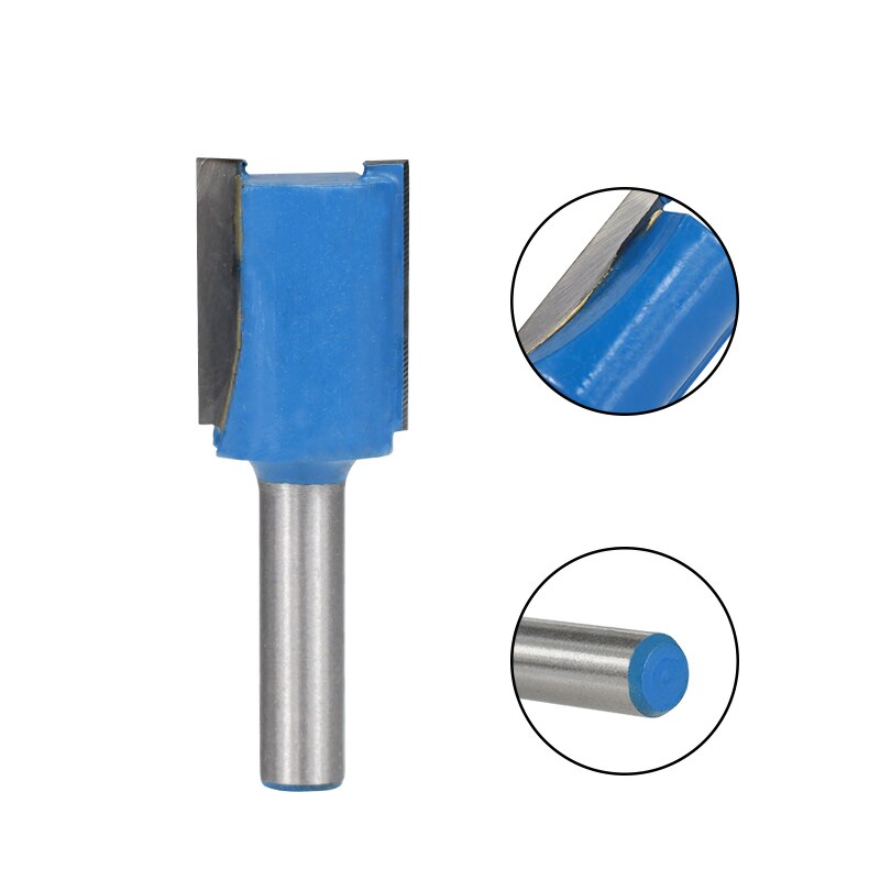 2 räfflor rakt ändfräskantfräsbits 8mm 1/4 skaft volframkarbidfräsbitar trägraveringsbitar flush trimfräsbit