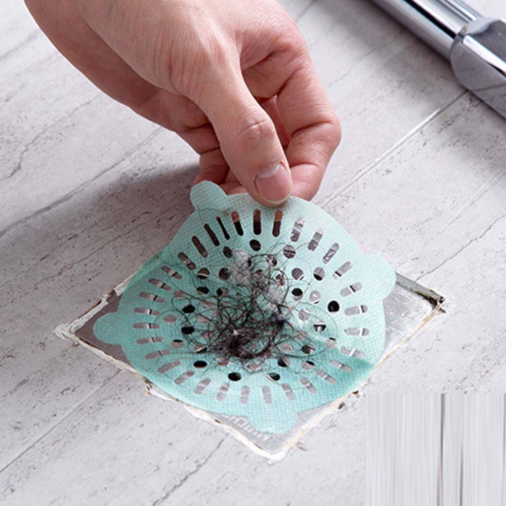 50 pièces unique évier non tissé tissu évier douche Drain baignoire crépine salle de bain cuisine accessoires cheveux bouchon receveur filtre