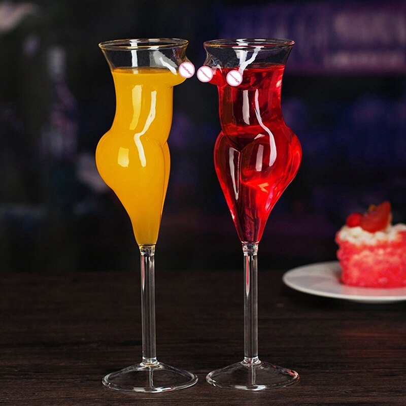 Vaso de cristal de vino con forma de copa para mujer, de vino, para bebidas de cóctel, creativos para la familia