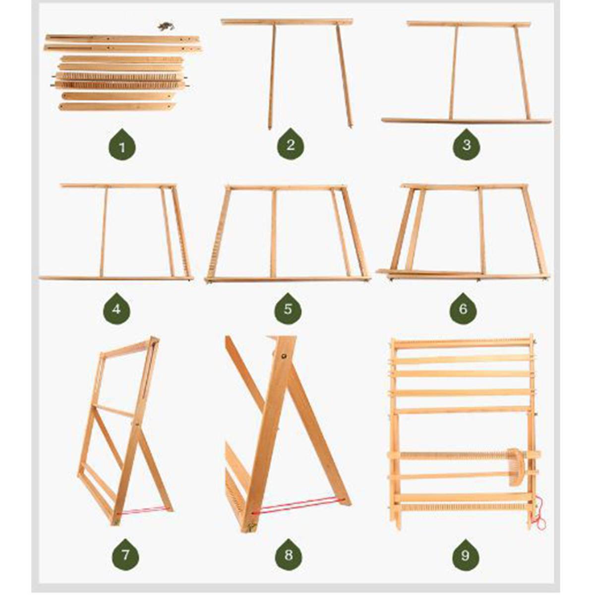 3Size Wooden Weaving Loom Kit Hand-Woven DIY Woven Set Household Tapestry Scarf Multifunctional Loom Sewing Machine