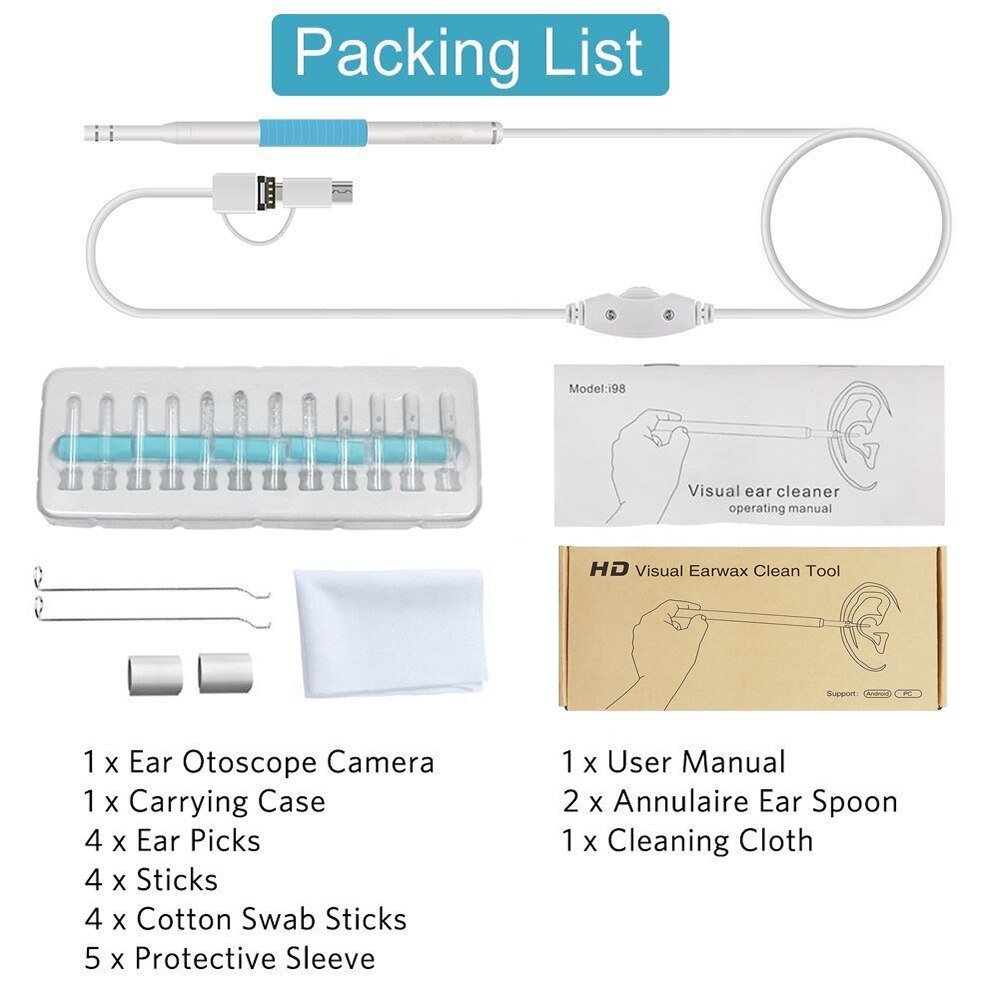 En Ohr, Reinigung, Endoskop, USB, Visuelle, Ohr, Lay, 5,5mm, cámara de 0,3 MP, Android, PC, Ohr, pick Otoskop, Endoskop, werkzeug