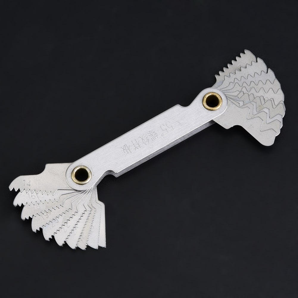 Portable Imperial 55 Degree Feeler Gauge Stainless Steel Screw Thread Measuring Ruler Thread Pitch Gauge Gap Filler Layout Tool