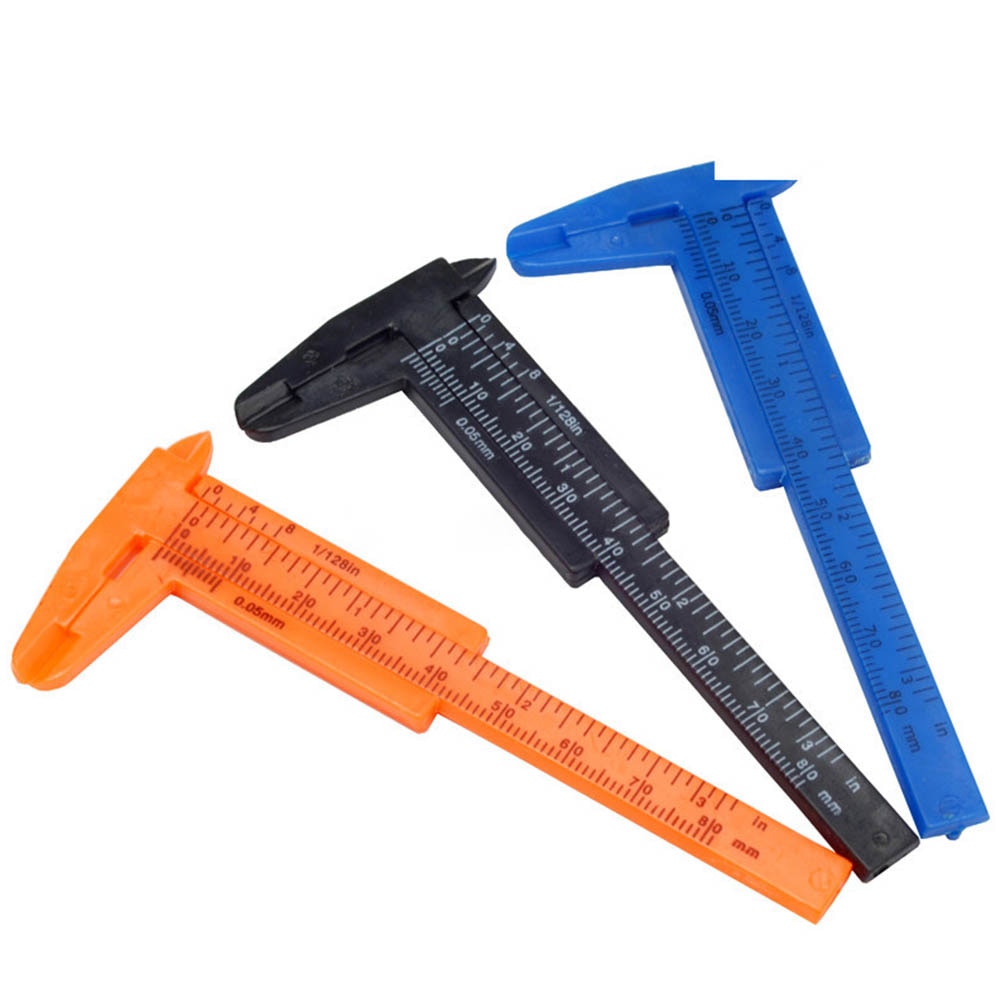 80mm Mini Plastic Sliding Vernier Caliper Aperture Depth Diameter Measure Tools DIY Woodworking Plumbing Tool Ruler Micrometer D
