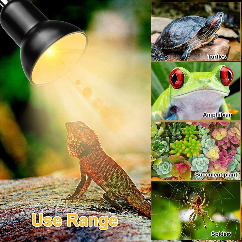 Reptiel Warmte Lampen, uva/Uvb Schildpad Aquarium Tank Verwarming Lampen Voor Hagedis Schildpad Met 2Pcs E27 110V Warmte Lampen, us Plug