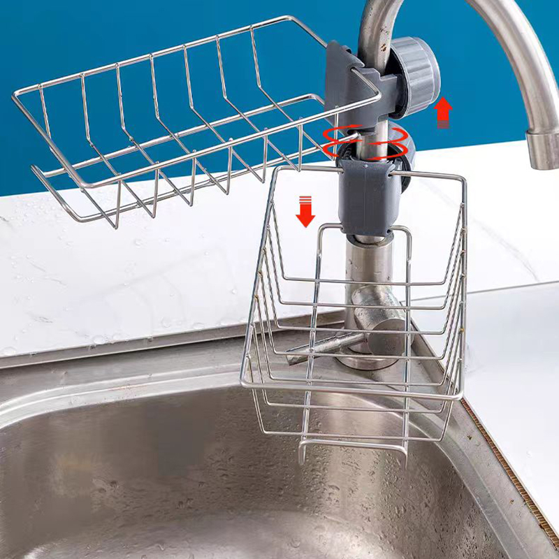 Badezimmerregale, Duschregal, Aluminiumkorb für Seife, Badezimmer, Aufbewahrung, verstellbar, Küchenarmatur, Waschbecken, Lappenhalter