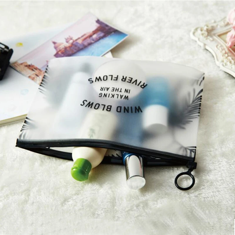 Bolsa de cosméticos transparente a la para mujer, bolsa de maquillaje grande de PVC transparente, organizador de artículos de tocador de viaje impermeable, bolsa de almacenamiento y lavado