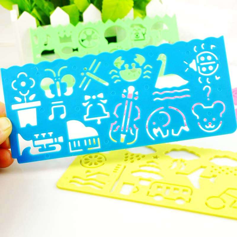 Pintura de aprendizagem caderno padrão dos desenhos animados régua gráfico desenho ferramenta placa plástico unisex oferta especial 2021
