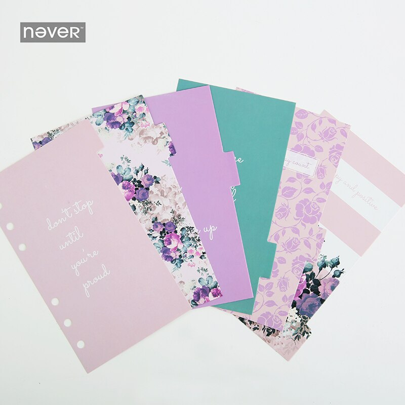 Nooit Rose Serie A6 Planner Verdelers Index Pagina 'S Voor Filofax Spiraal Notebook Filler Papers Diary Bookmark 6 Vellen Briefpapier