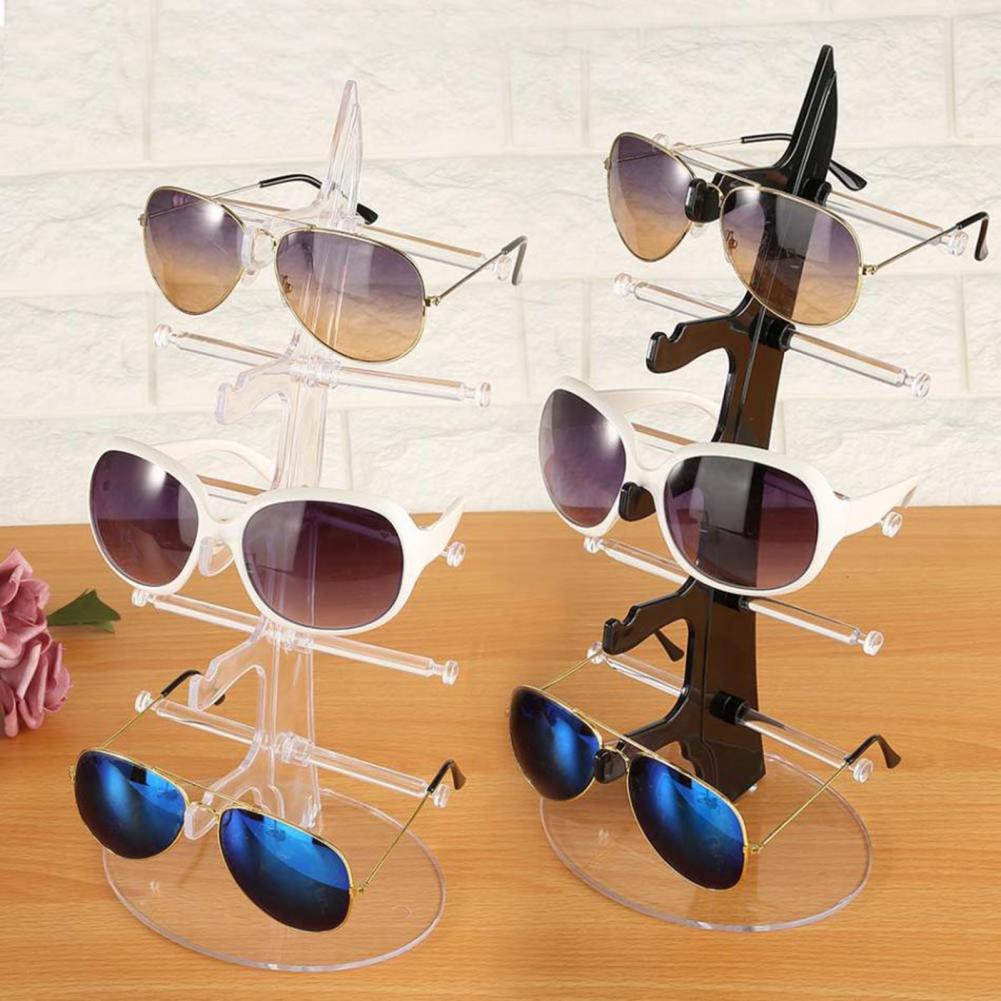 Eyeglasses Storage Holder Glasses Stand Acrylic Sunglasses Show Rack Stylish Organizer for Eyeglasses Jewelry Holds 5 Glasses