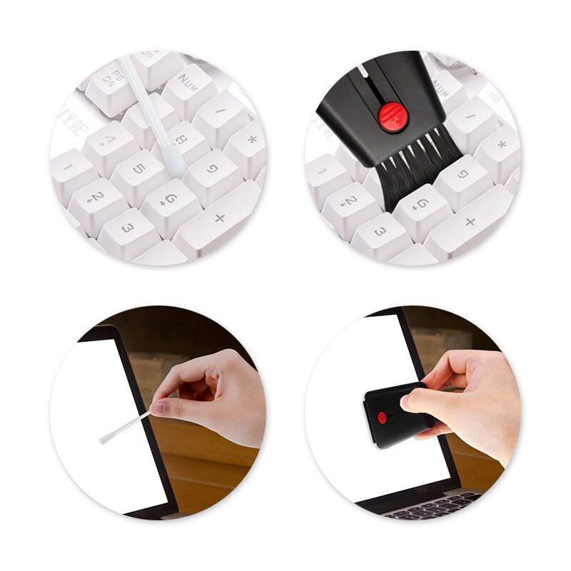 Mini Computer Keyboard Cleaner Screen Clean Bursh Cotton Swab Stick Cleaner Kit Mechanical Nook Cranny Dust For Laptop Desktop