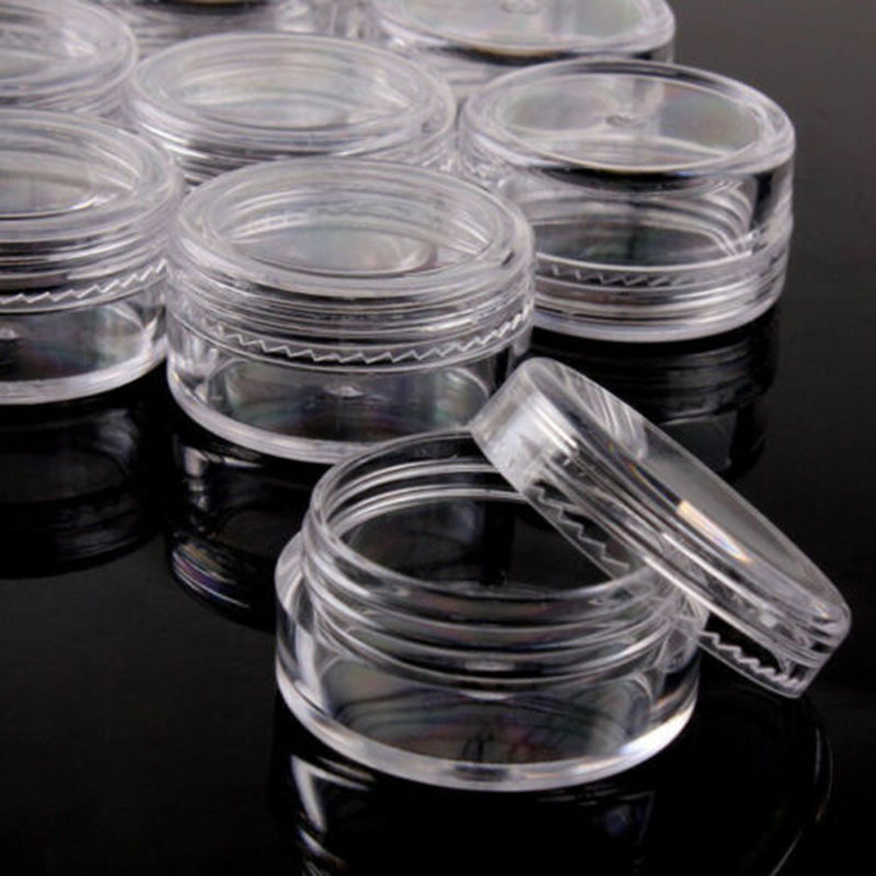 20/30/50/100 stk klar prøve creme krukke 5ml mini kosmetiske flasker beholdere gennemsigtig gryde til negle kunst håndværk opbevaring