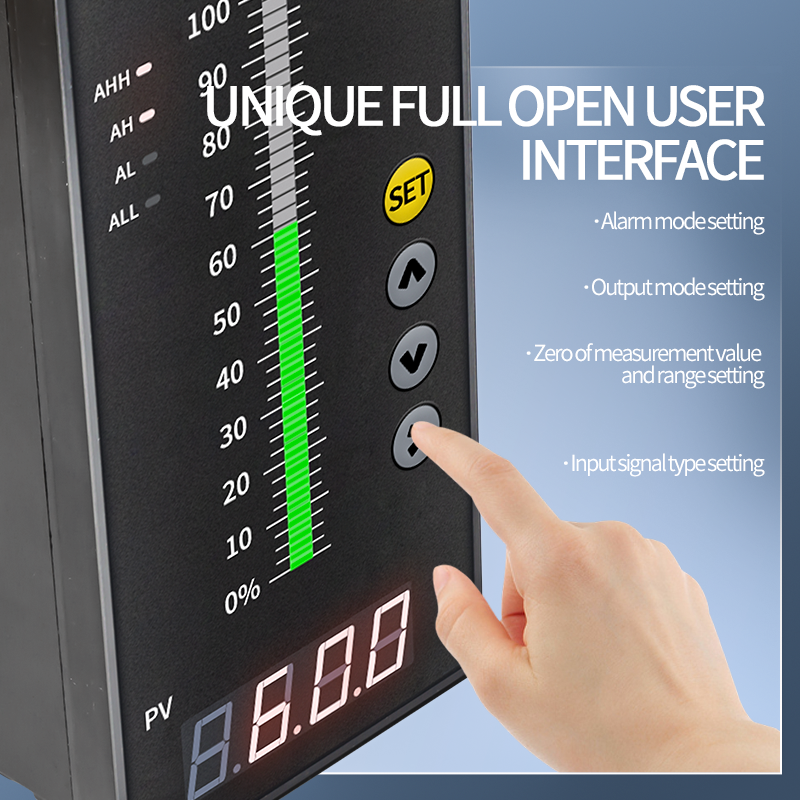 4-Relay Water Level Controller for Tank Deep Well Liquid Level Indicator AC220V Alarm Level Control Instrument 4-20mA