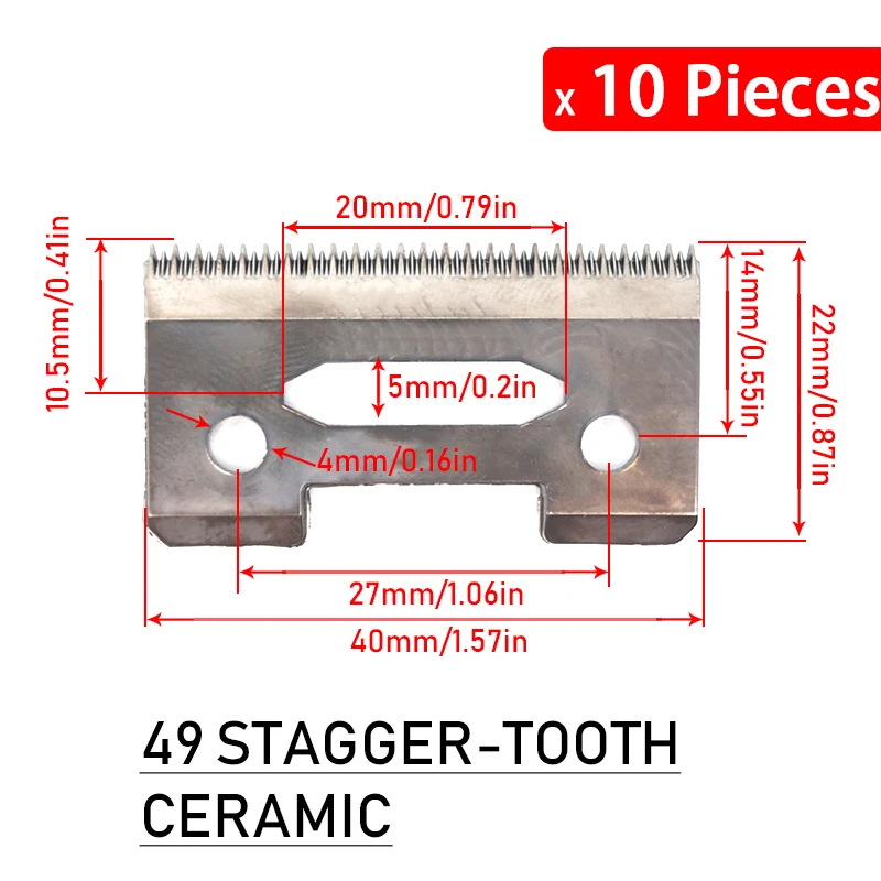 Cuchillas de cerámica móviles de repuesto para cortadores de cabezal de corte WAHL 5 Star Series Stagger y dientes estándar: Azul oscuro
