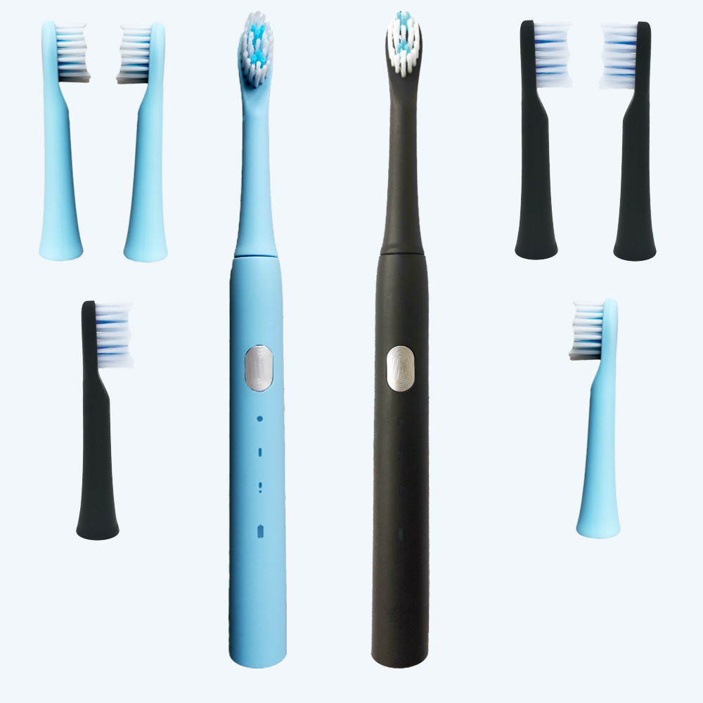 Sonic sähköhammasharja usb ladattava kannettava hammasharja hampaiden puhtaaseen elektroniseen hammasharjaan matkoille ja kotikäyttöön: Sininen musta 8 h