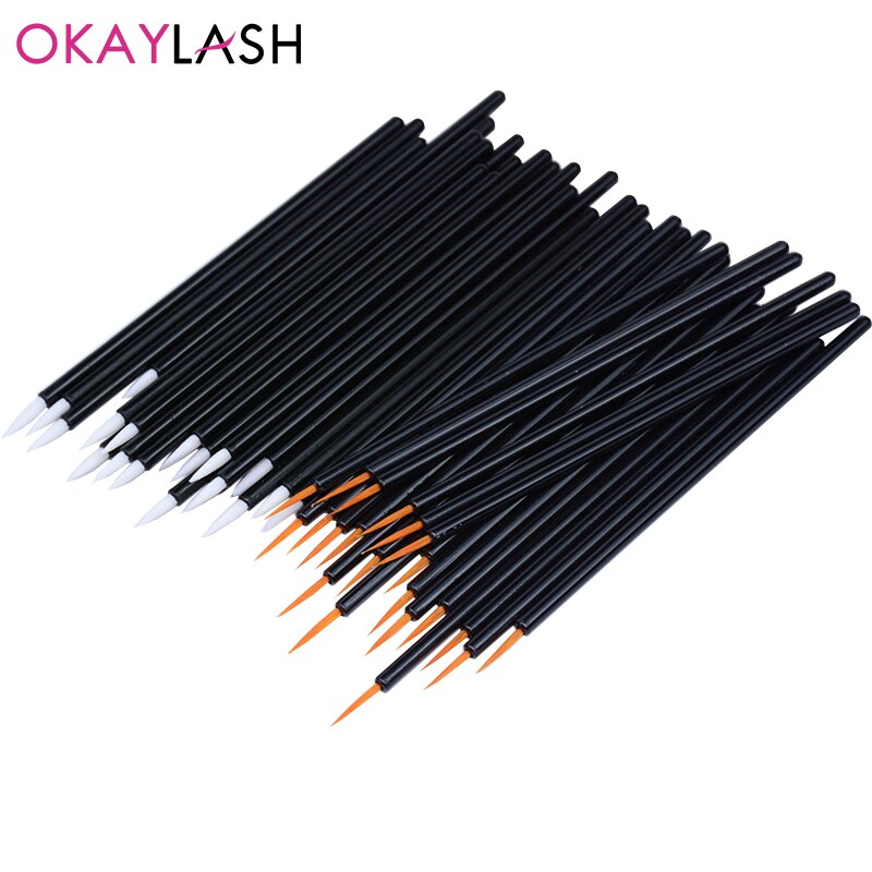Okaylash nyeste 50 stk engangs nail art pensel liner maling pen manicure pensel nail art værktøjer børster