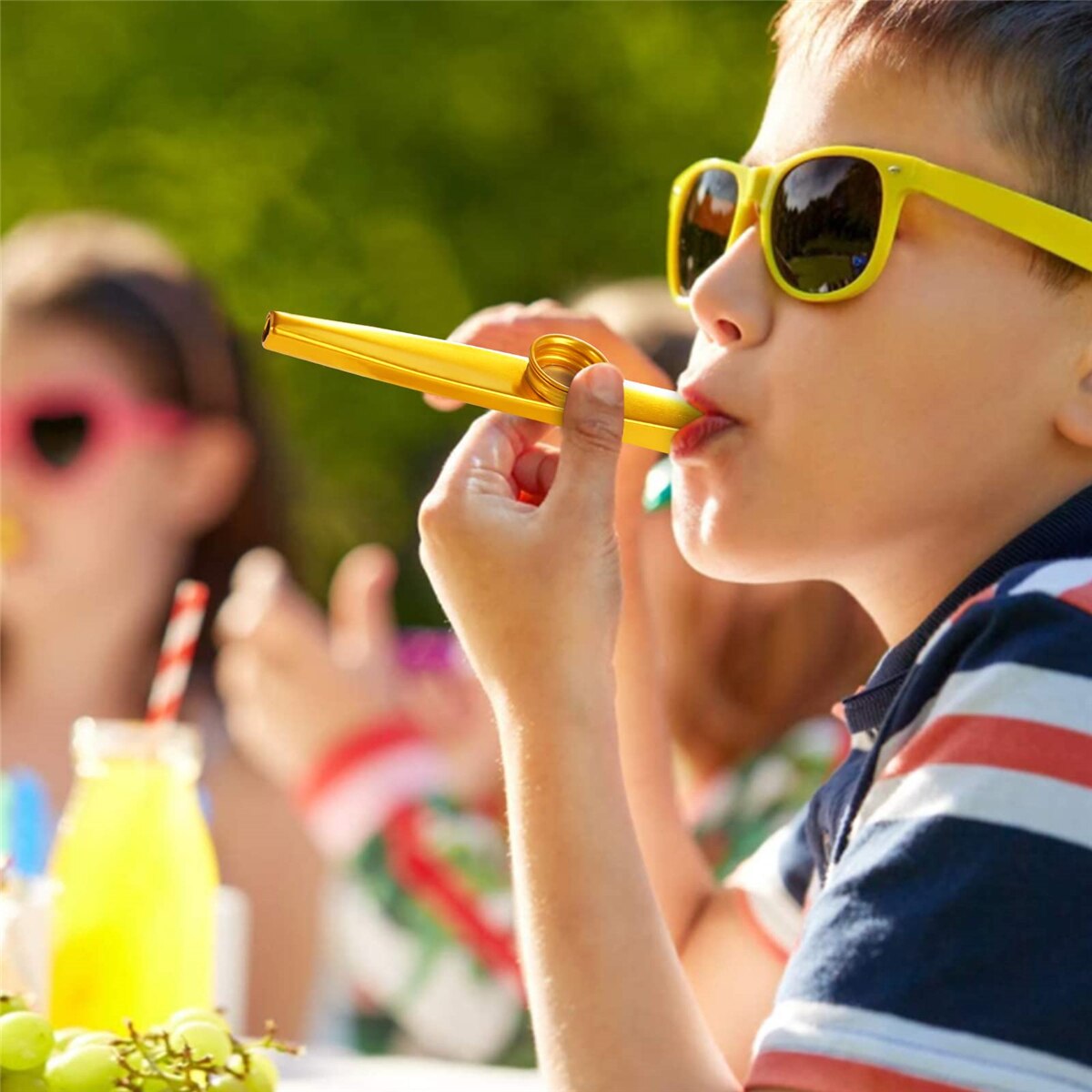 Kazoo zilveren aluminiumlegering met membraan fluit membraan mond Kazoos muziekinstrumenten