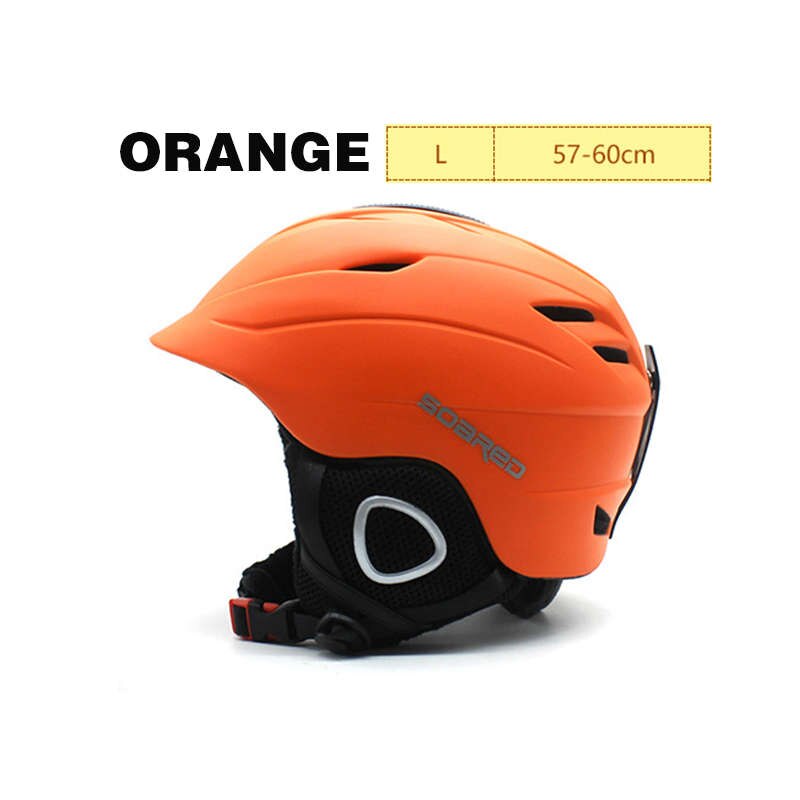 Adult Ski Helmet Unisex Winter Sports Helmets Breathable Skating Safety Protective Gear for Skateboard Roller Snowboard: Orange L