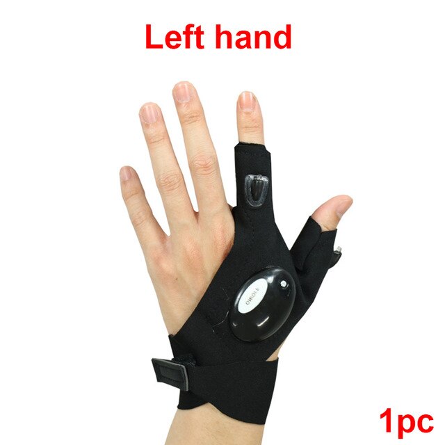 Outdoor vissen magische riem vingerloze handschoenen led waterdicht fietsen kamperen wandelen reddingsgereedschap outdoor verlichting handschoenen: Wit