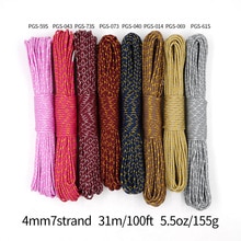 YOUGLE Metallic 550 Paracord Parachute Cord Lanyard with Sparkle Glitter Tracers for Wrap Decoration DIY Crafting
