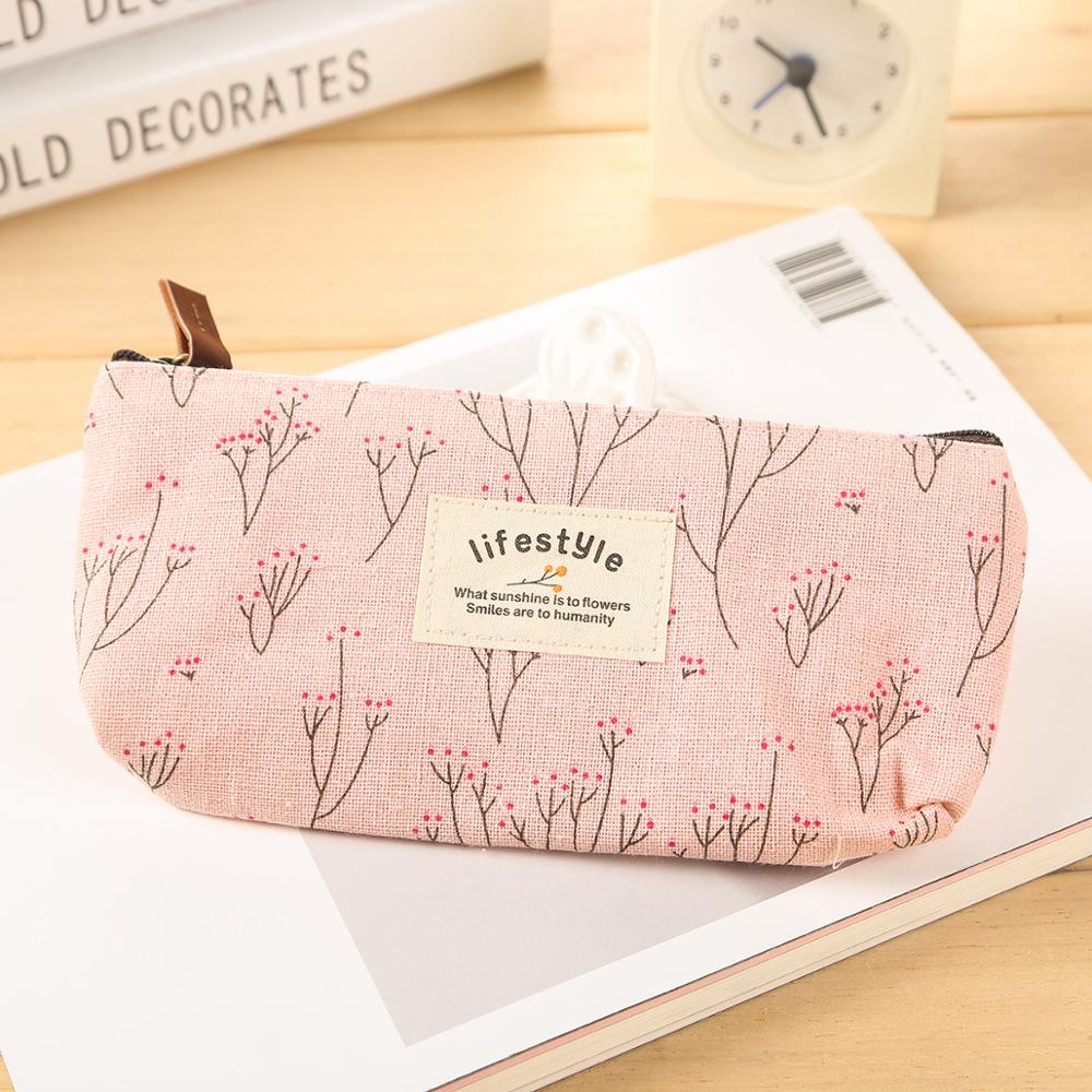 ¡Novedad de ! estuche bonito para lápices Kawaii con de flores y flores, bolsas de tela con cremallera para bolígrafos, suministros escolares para estudiantes: Type D