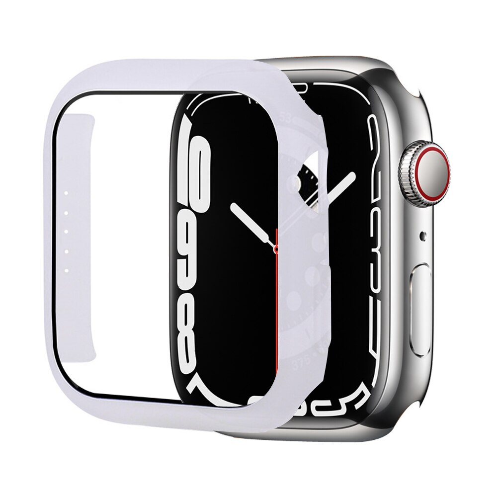 Verre + couvercle pour Apple Watch 7, coque de protection 45mm 41mm iwatch série 7, antichoc + écran pour Apple watch 7 45mm, accessoires